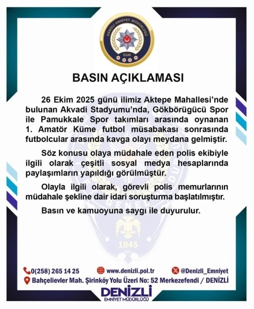 Amatör maçta polisin biber gazlı müdahalesiyle ilgili soruşturma başlatıldı