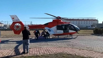 Ambulans helikopter ayağı ampute edilen hasta için havalandı
