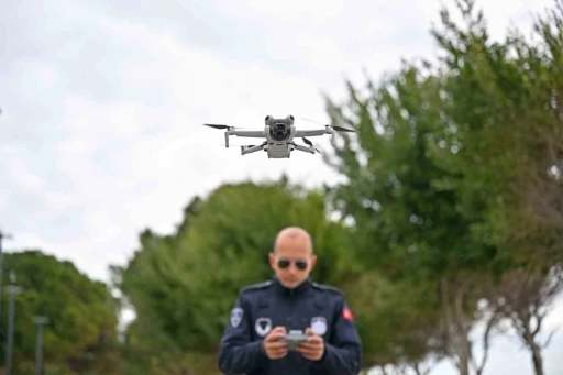 Antalya B&uuml;y&uuml;kşehir zabıtasından dronla denetim
