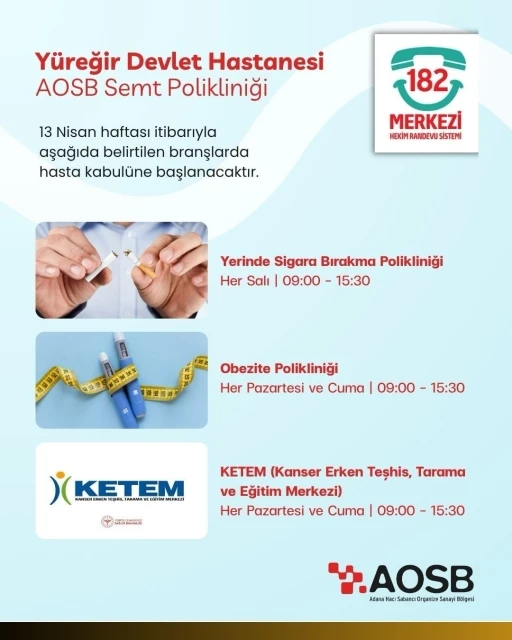 AOSB Semt Polikliniği&rsquo;nde hizmet yelpazesi genişliyor
