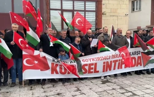 Ardahan&rsquo;da İsrail&rsquo;in Filistinli esirleri hedef alan "idam yasası" protesto edildi
