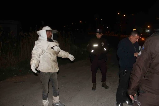 Arı kovanı yüklü kamyonet devrildi, olanlar oldu
