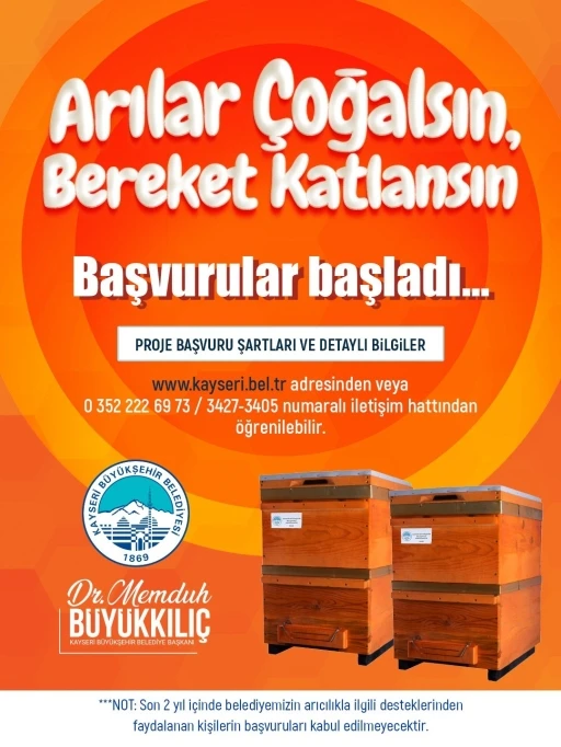&rsquo;Arılar &Ccedil;oğalsın, Bereket Katlansın&rsquo; projesine başvurular başladı
