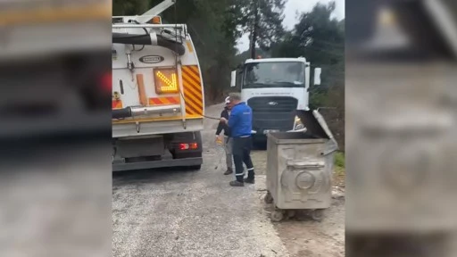 Armutalan&rsquo;da &ccedil;&ouml;p konteynırında yangın paniği