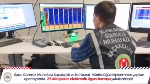 Artvin’de 4.5 milyon TL değerinde kaçak elektronik sigara kartuşu ele geçirildi
