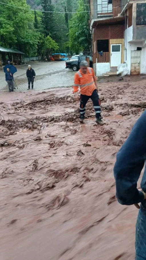 Artvin&rsquo;de sağanak sonrası dereler taştı
