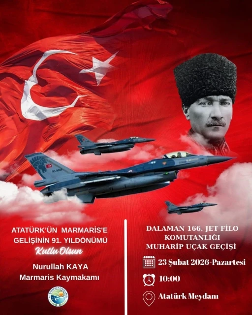 Atat&uuml;rk&rsquo;&uuml;n Marmaris&rsquo;e gelişinin yıld&ouml;n&uuml;m&uuml; t&ouml;renlerle anılacak
