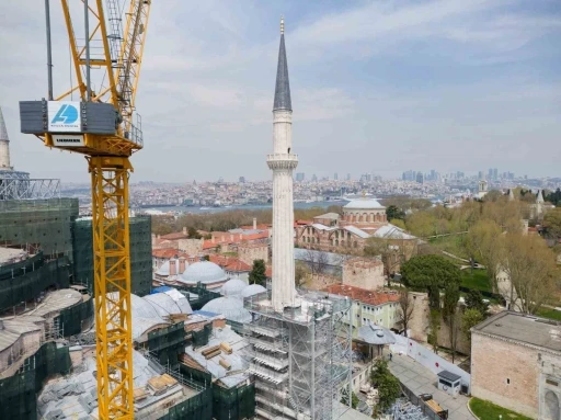 Ayasofya&rsquo;nın kuzeydoğu minaresinde restorasyon tamamlandı

