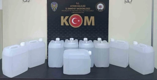 Aydın&rsquo;da 45 litre etil alkol ele ge&ccedil;irildi
