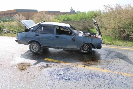 Aydın’da kontrolden çıkan Tofaş otomobil takla attı
