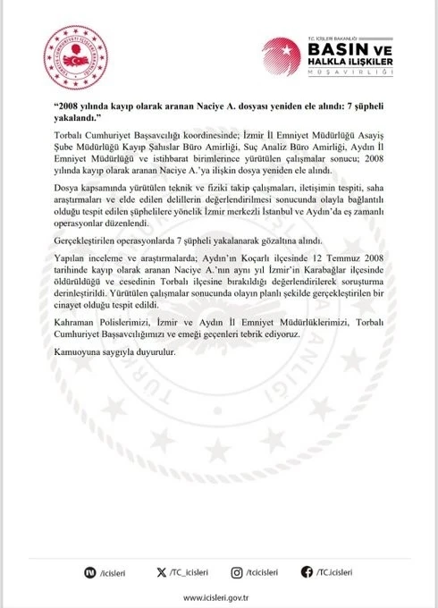 Aydın&rsquo;daki 18 yıllık kayıp vakasının planlı cinayet olduğu ortaya &ccedil;ıktı: 7 g&ouml;zaltı
