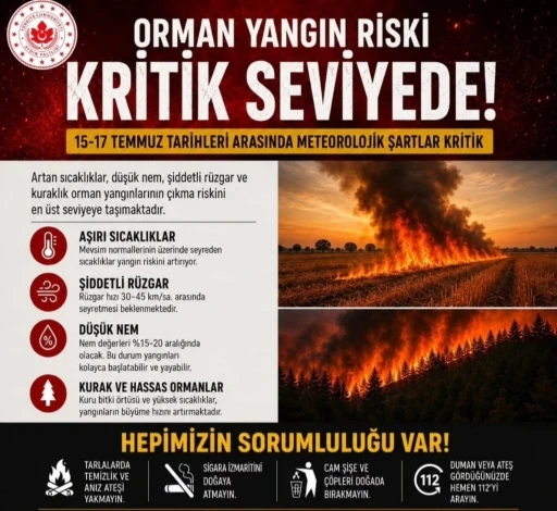Aydın Valiliği&rsquo;nden orman yangını uyarısı
