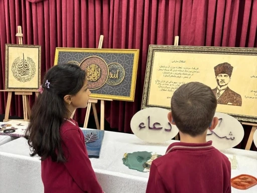 Aydıntepe&rsquo;de &ouml;ğrencilerin sanat ve deney &ccedil;alışmaları sergilendi
