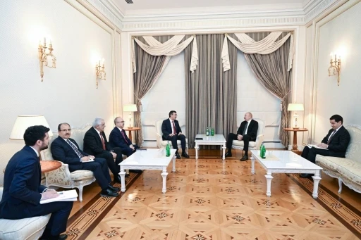 Azerbaycan Cumhurbaşkanı Aliyev, Cumhurbaşkanı Yardımcısı Yılmaz&rsquo;ı kabul etti
