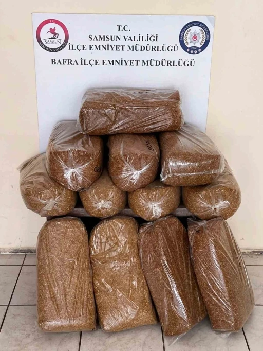 Bafra&rsquo;da 60 kilo ka&ccedil;ak t&uuml;t&uuml;n ele ge&ccedil;irildi
