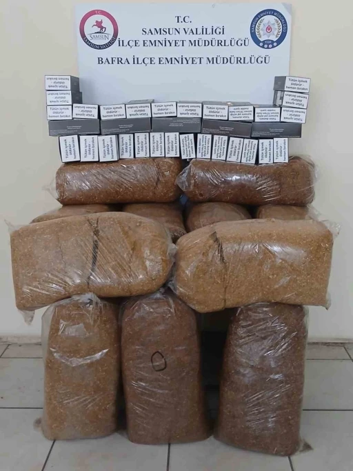 Bafra&rsquo;da ka&ccedil;ak t&uuml;t&uuml;n ve makaron operasyonu
