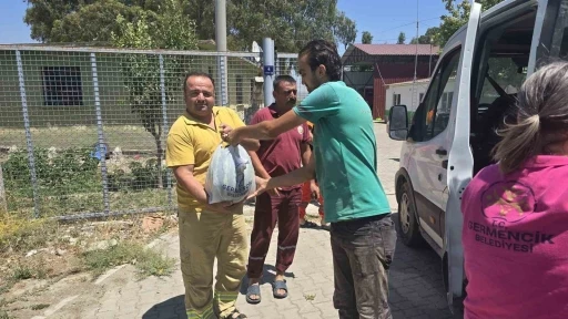 Bağışlanan karpuzlar Germencik’te dağıtıldı
