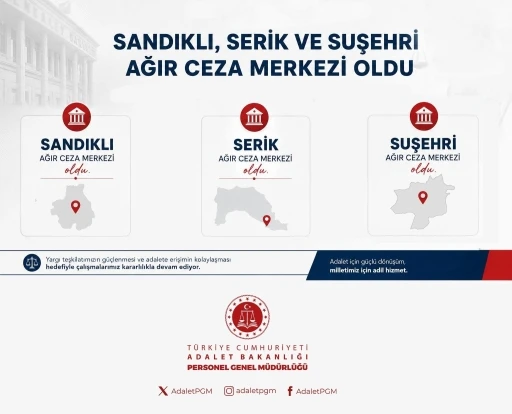 Bakan G&uuml;rlek: "Sandıklı, Serik ve Suşehri Ağır Ceza Mahkemelerini kurduk"
