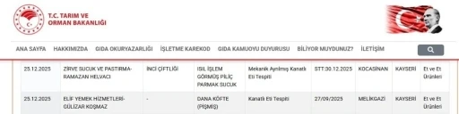 Bakanlık listesinde Kayseri&rsquo;den 2 firma
