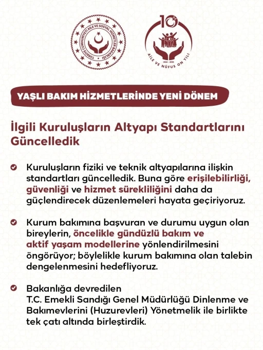 Bakanlıktan huzurevlerine y&ouml;nelik yeni d&uuml;zenleme
