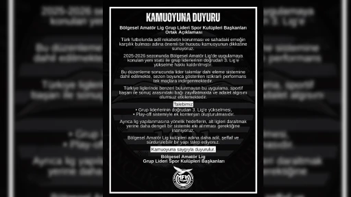 BAL Liderlerinden TFF&rsquo;ye "Adalet" &Ccedil;ağrısı: "Lider Doğrudan &Uuml;st Lige &Ccedil;ıkmalı"
