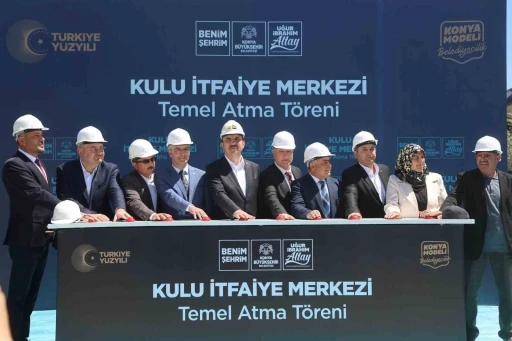 Başkan Altay Cihanbeyli ve Kulu&rsquo;yu ziyaret etti, Kulu İtfaiye Merkezi&rsquo;nin temelini attı

