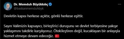 Başkan Büyükkılıç: &quot;Devletin gönlü herkese eşittir&quot;
