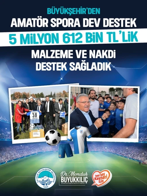 Başkan B&uuml;y&uuml;kkılı&ccedil;&rsquo;tan amat&ouml;r spora 5.6 milyon TL&rsquo;lik dev destek
