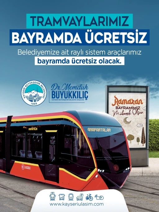 Başkan B&uuml;y&uuml;kkılı&ccedil;&rsquo;tan Bayram m&uuml;jdesi: Tramvaylar 3 g&uuml;n &uuml;cretsiz
