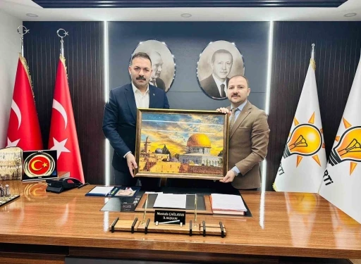 Başkan &Ccedil;ağlayan&rsquo;a "Mescid-i Aksa" tablolu ziyaret
