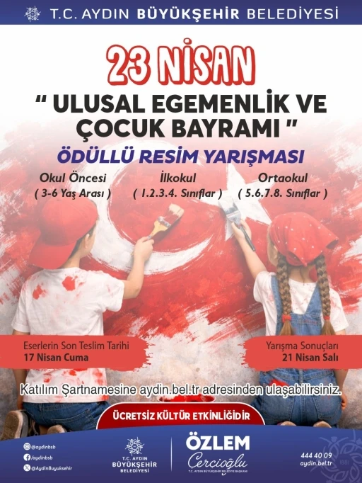Başkan &Ccedil;er&ccedil;ioğlu&rsquo;ndan 23 Nisan Temalı &ouml;d&uuml;ll&uuml; resim yarışması
