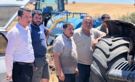 Başkan Olgun, hasat döneminde çiftçileri yalnız bırakmadı
