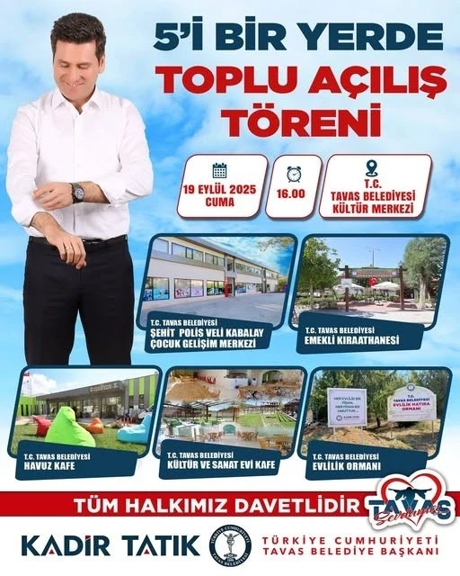 Başkan Tatık tamamlanan 5 yatırımı Tavaslıların hizmetine açıyor
