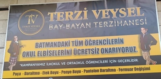 Batmanlı terziden örnek davranış: Yırtık ve sökük okul kıyafetlerini ücretsiz onarıyor
