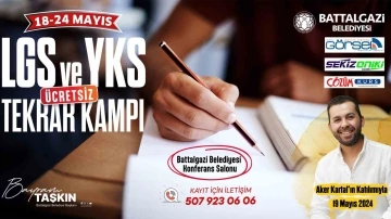 Battalgazi’de gençlere ücretsiz LGS ve YKS kampı
