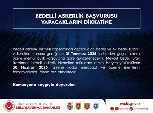 Bedelli askerlik tutarı 1 Temmuz tarihinde memur aylık katsayısına g&ouml;re g&uuml;ncelleniyor
