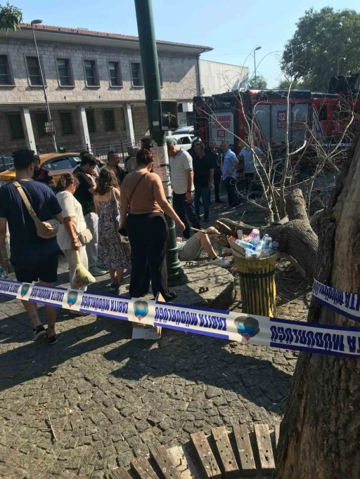 Beşiktaş’ta kaldırımda giden 3 kişinin üzerine ağaç devrildi
