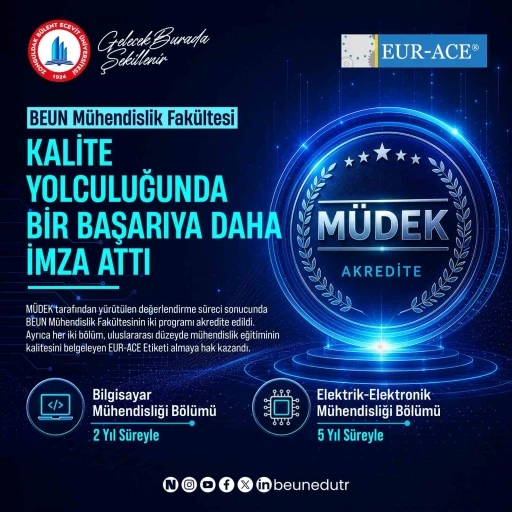 BEUN M&uuml;hendislik Fak&uuml;ltesi Kalite Yolculuğunda bir başarıya daha imza attı

