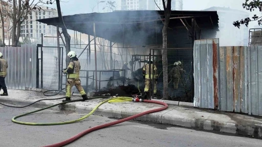 Beylikdüzü’nde boş kulübe alev alev yandı
