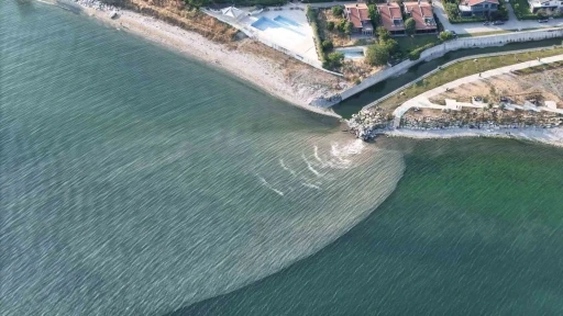 Beylikdüzü’nde denize karışan kanalizasyon suyu nedeniyle deniz kahverengine döndü
