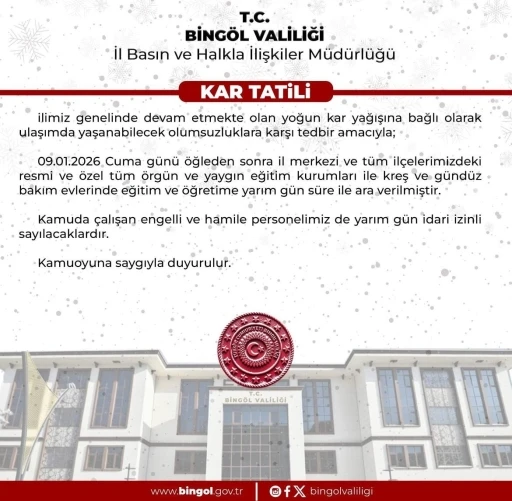 Bing&ouml;l&rsquo;de eğitime ara
