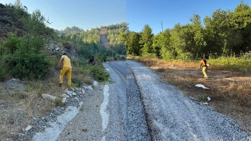 BİR İZMARİT FELAKET D&Ouml;N&Uuml;ŞMESİN DİYE MARMARİS&rsquo;TE YOL MESAİSİ