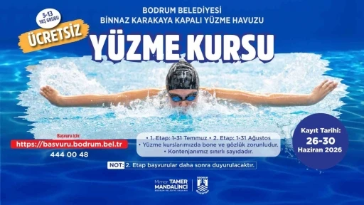 Bodrum Belediyesinden &ccedil;ocuklara &uuml;cretsiz y&uuml;zme kursu
