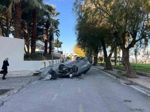 Bodrum&rsquo;da takla atan ara&ccedil;tan burnu bile kanamadı &ccedil;ıktı

