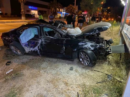 Bodrum&rsquo;da takla atan otomobildeki 3 kişi yaralandı