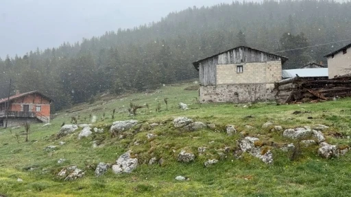 Bolu&rsquo;da hava sıcaklıkları d&uuml;şt&uuml;, yaylalar beyaza b&uuml;r&uuml;nd&uuml;
