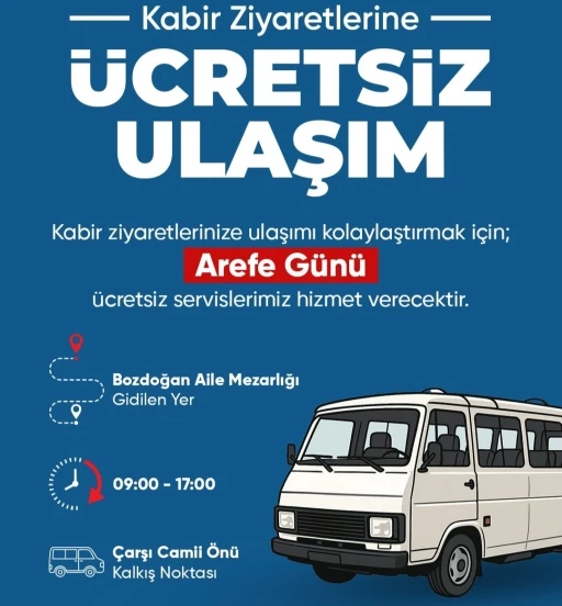 Bozdoğan Belediyesi’nden mezarlık ziyaretlerine ücretsiz servis

