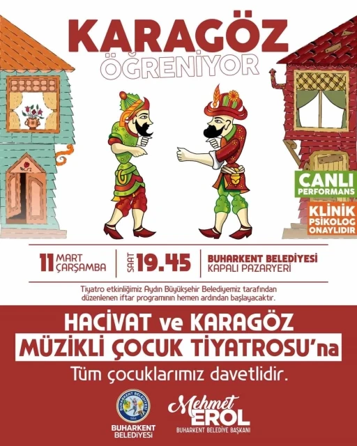 Buharkent&rsquo;te &ccedil;ocuklar Hacivat ve Karag&ouml;z ile buluşacak
