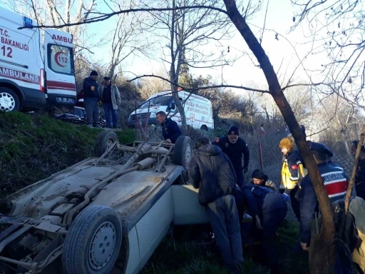 Burdur&rsquo;da kontrolden &ccedil;ıkan otomobil takla attı: 1 yaralı
