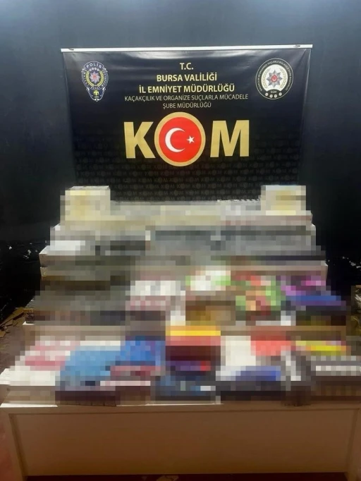 Bursa&rsquo;da 8 bin 870 paket ka&ccedil;ak sigara ele ge&ccedil;irildi
